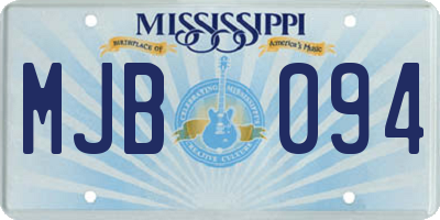MS license plate MJB094