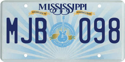 MS license plate MJB098