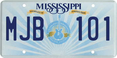 MS license plate MJB101