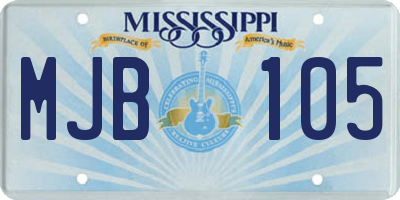 MS license plate MJB105