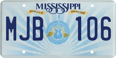MS license plate MJB106
