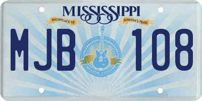 MS license plate MJB108