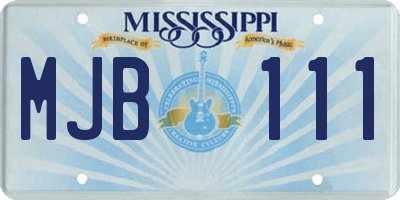 MS license plate MJB111