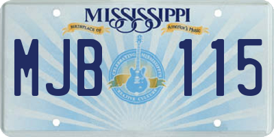 MS license plate MJB115