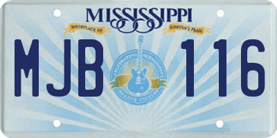 MS license plate MJB116