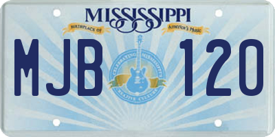 MS license plate MJB120