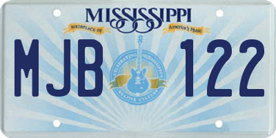 MS license plate MJB122
