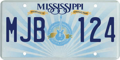 MS license plate MJB124