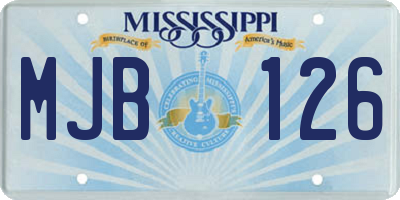 MS license plate MJB126