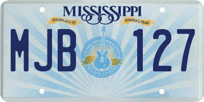 MS license plate MJB127