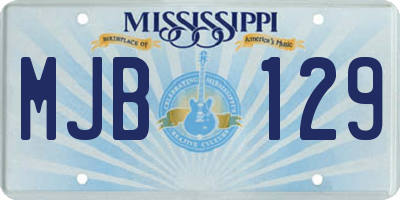 MS license plate MJB129