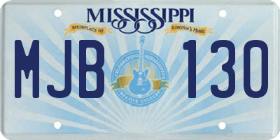 MS license plate MJB130