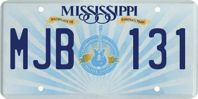 MS license plate MJB131