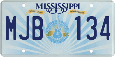 MS license plate MJB134