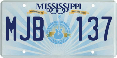 MS license plate MJB137