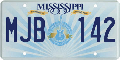 MS license plate MJB142