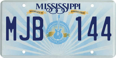 MS license plate MJB144
