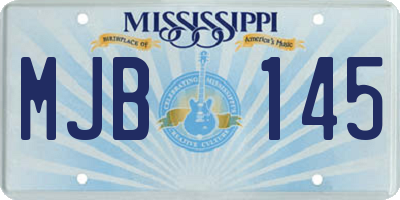 MS license plate MJB145