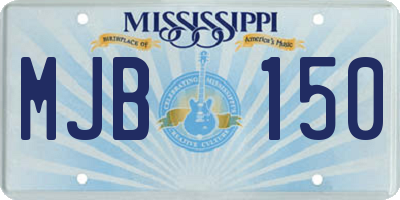 MS license plate MJB150