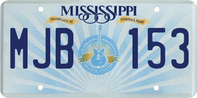 MS license plate MJB153