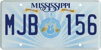 MS license plate MJB156