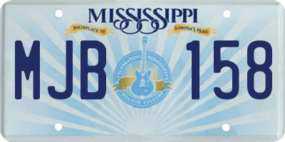 MS license plate MJB158