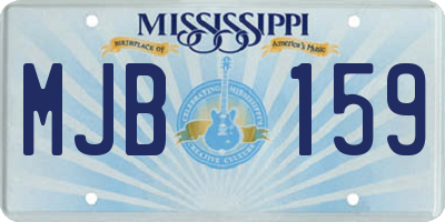 MS license plate MJB159