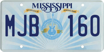 MS license plate MJB160