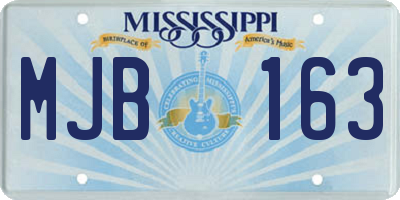 MS license plate MJB163