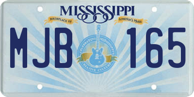 MS license plate MJB165
