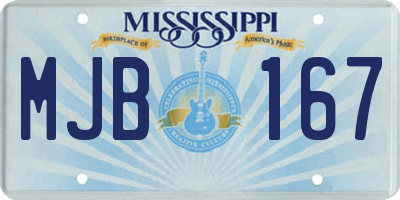 MS license plate MJB167