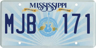 MS license plate MJB171