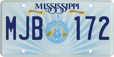 MS license plate MJB172