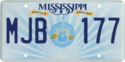 MS license plate MJB177