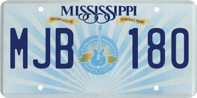 MS license plate MJB180