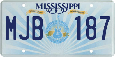 MS license plate MJB187