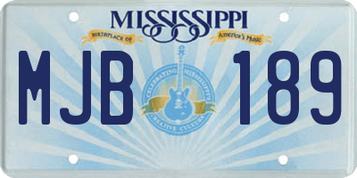 MS license plate MJB189