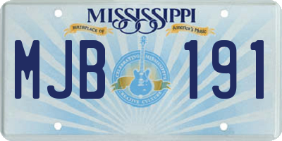 MS license plate MJB191