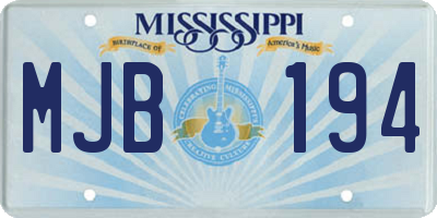 MS license plate MJB194