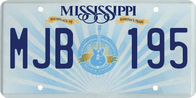 MS license plate MJB195