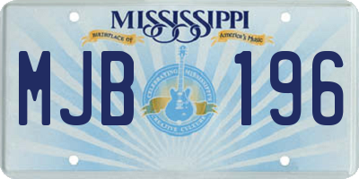 MS license plate MJB196