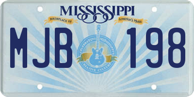 MS license plate MJB198