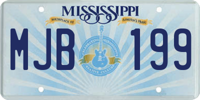 MS license plate MJB199