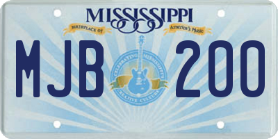 MS license plate MJB200