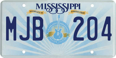 MS license plate MJB204