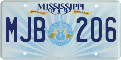 MS license plate MJB206
