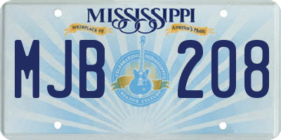 MS license plate MJB208