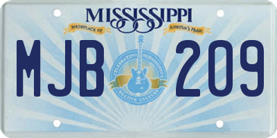 MS license plate MJB209