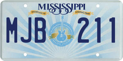 MS license plate MJB211
