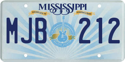 MS license plate MJB212